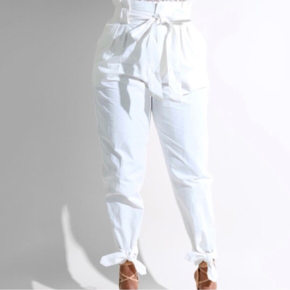 Fashion Nova White Linen Pants NWT